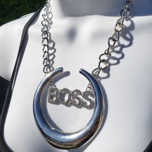 BOSS Silver Toned Necklace & Earring Set